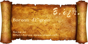 Boross Ágnes névjegykártya