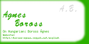 agnes boross business card