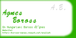agnes boross business card